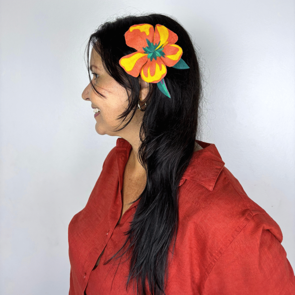 Aquarela laranja c/folhagem - Imagem 4