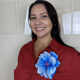 Peônia azul c/miolo vermelho