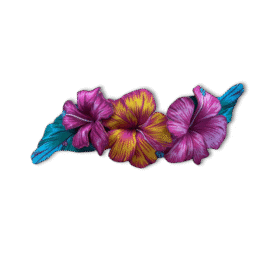 Aplicação Hibisco pink 3 flores