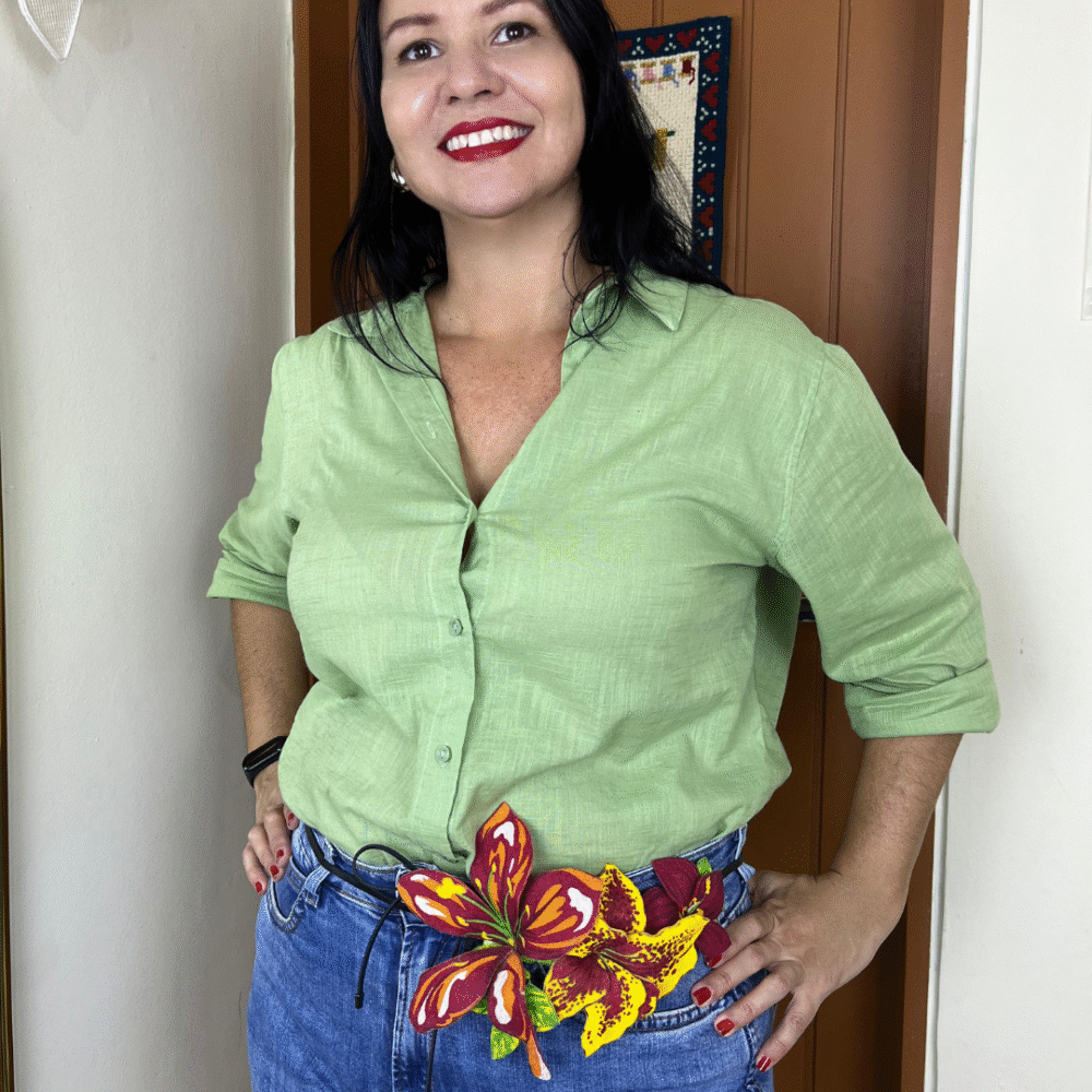 Aplicação Tropicália 3 flores - Imagem 3