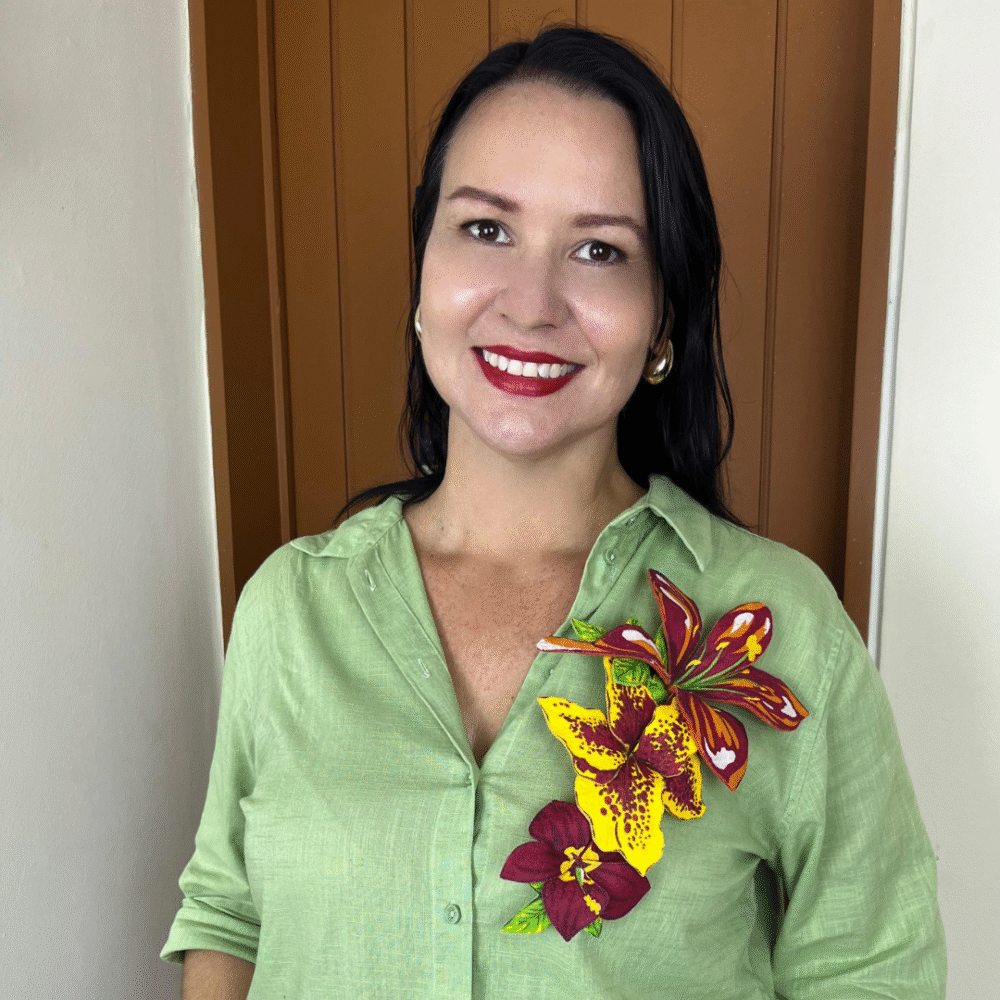 Aplicação Tropicália 3 flores - Imagem 2