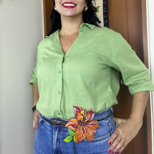 Tropicália flame com folhagem G 3